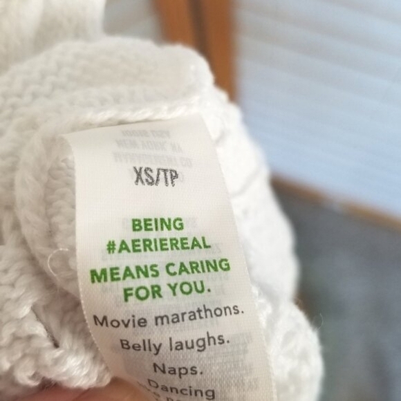 Aerie White Crochet Midi Dress Beach Cover 100% Cotton Open Knit Size XS - Picture 6 of 9